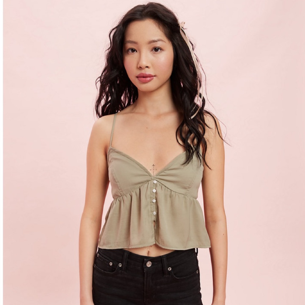 American Eagle satin babydoll crop top